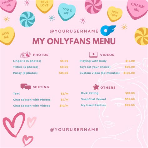 onlyfans tip menu|OnlyFans Menu Ideas, Examples With Free Templates